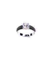 Anello Stocco Gioielli Donna in Oro bianco Zircone ANS7 - ANS7
